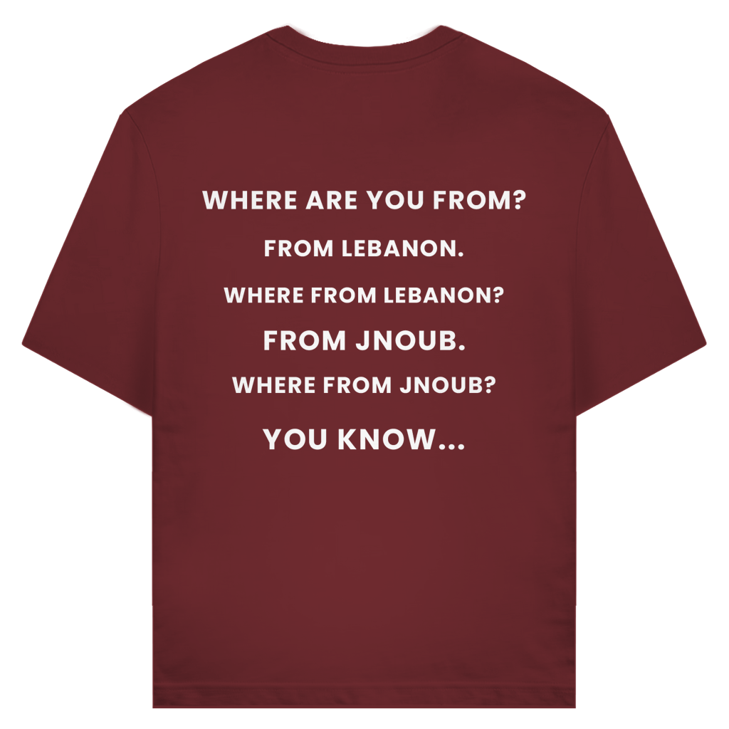 WHERE FROM JNOUB? (BACKPRINT)