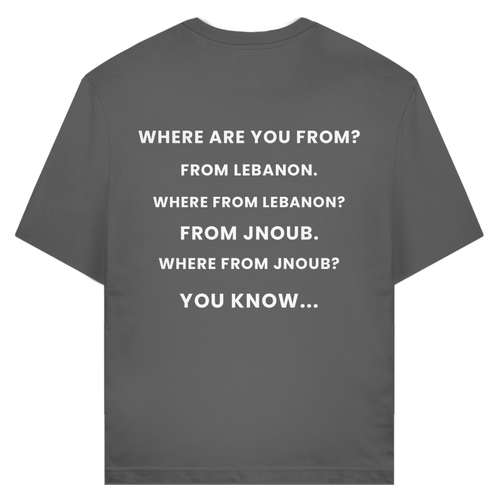 WHERE FROM JNOUB? (BACKPRINT)