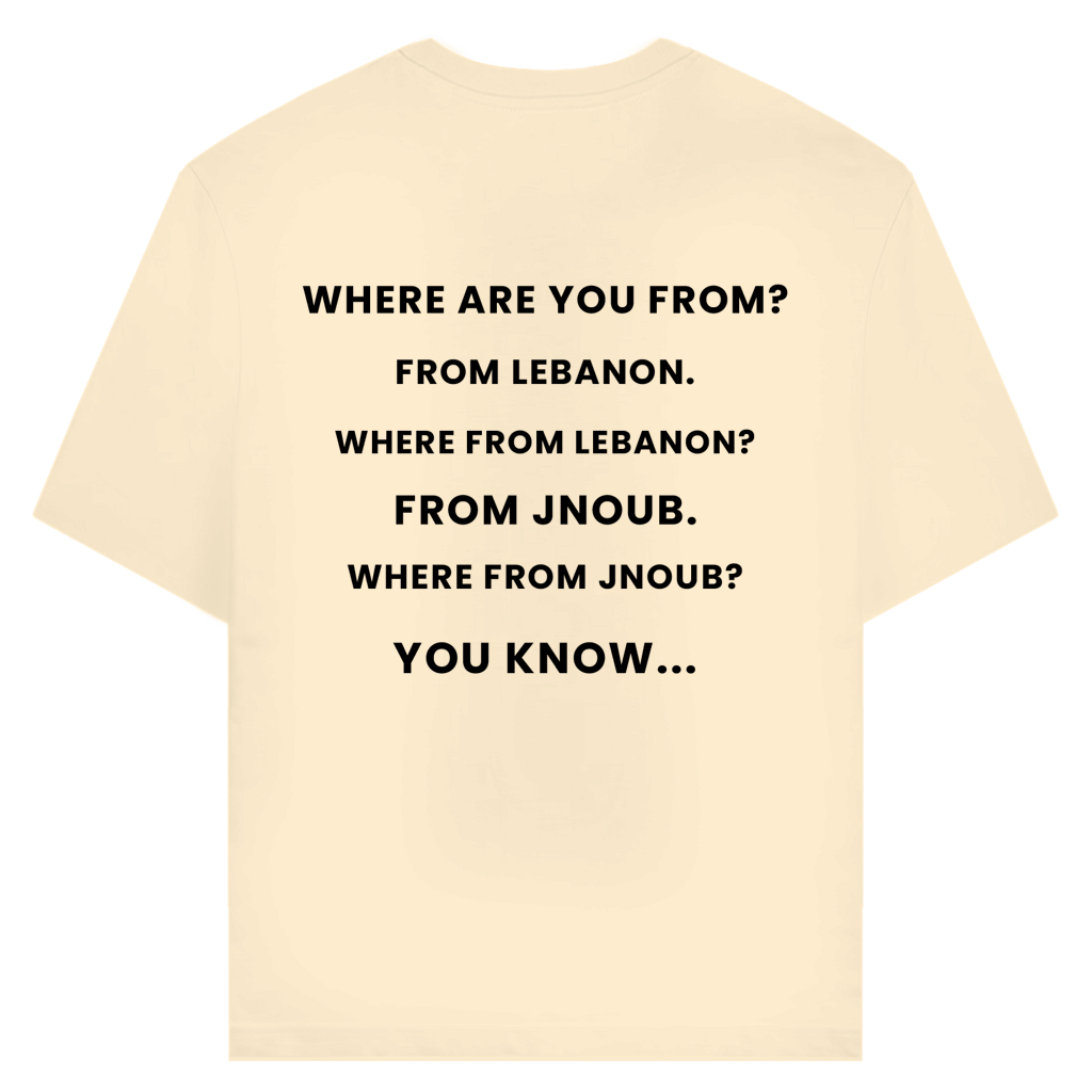 WHERE FROM JNOUB? (BACKPRINT)