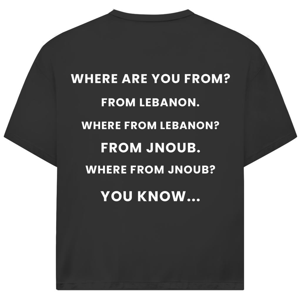 WHERE FROM JNOUB? (BACKPRINT)