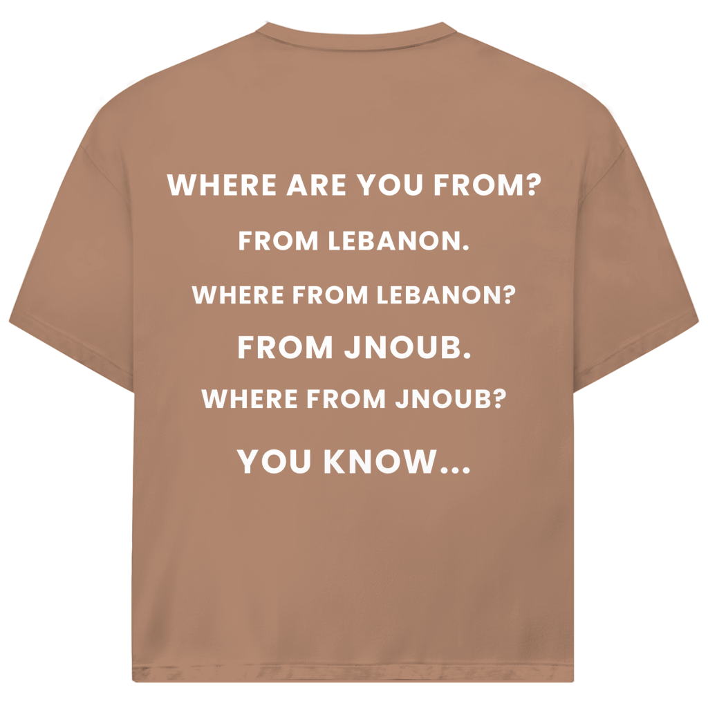 WHERE FROM JNOUB? (BACKPRINT)