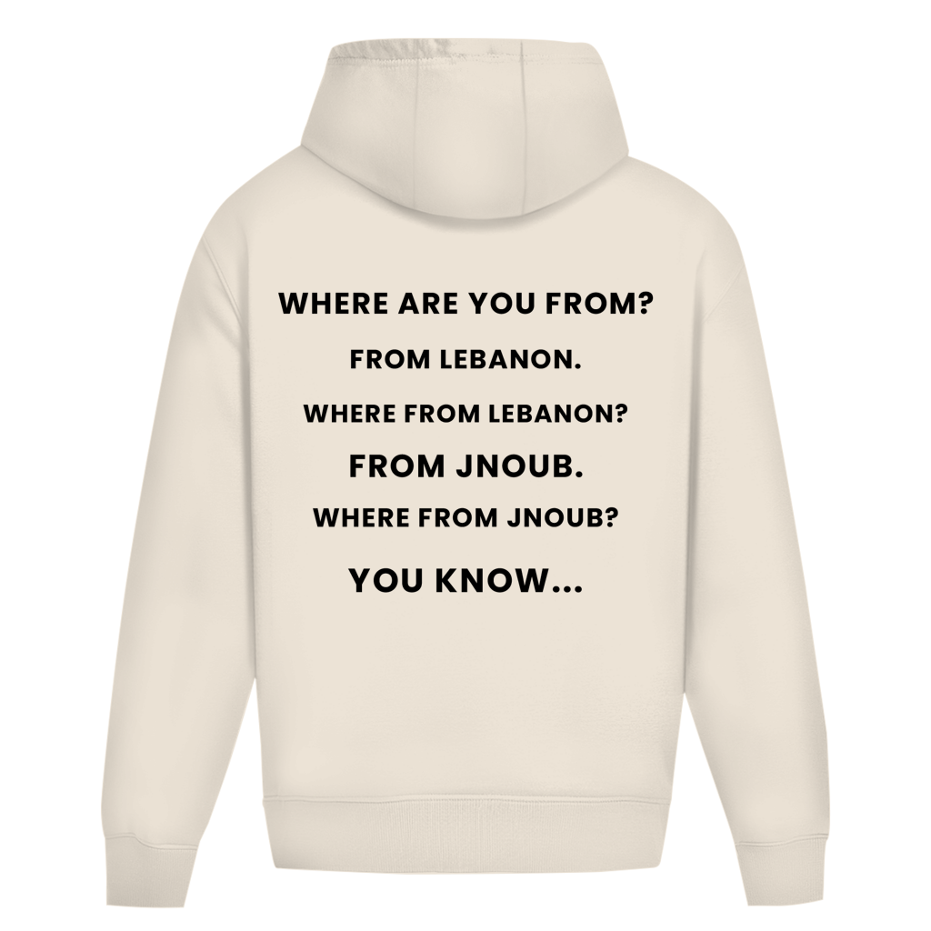 WHERE FROM JNOUB? (BACKPRINT)