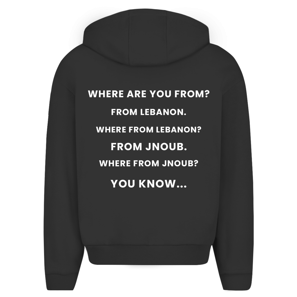 WHERE FROM JNOUB? (BACKPRINT)
