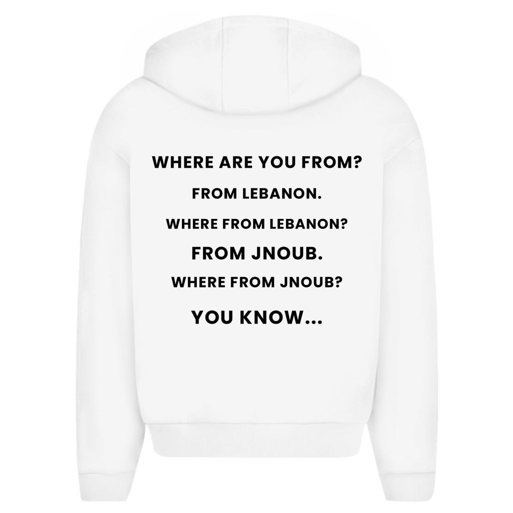WHERE FROM JNOUB? (BACKPRINT)